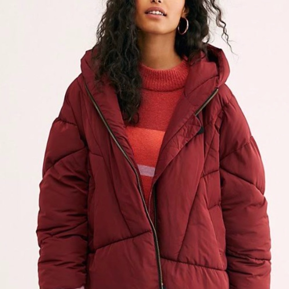 NWT Free People Red Puffer Jacket, Sz S